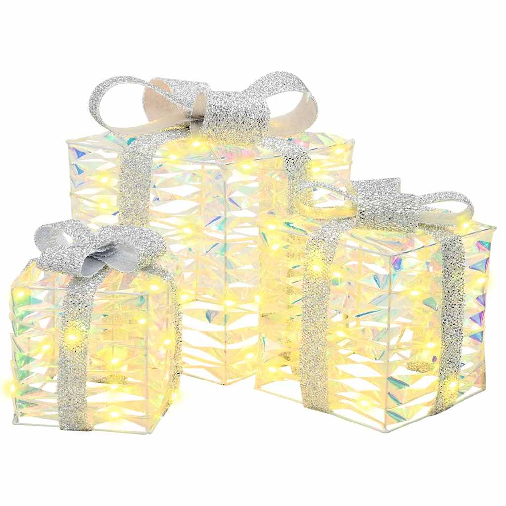 Dovanų Dėžė su 60 LED 3 pcs Šilta balta 20 x 20 x 20 cm PET