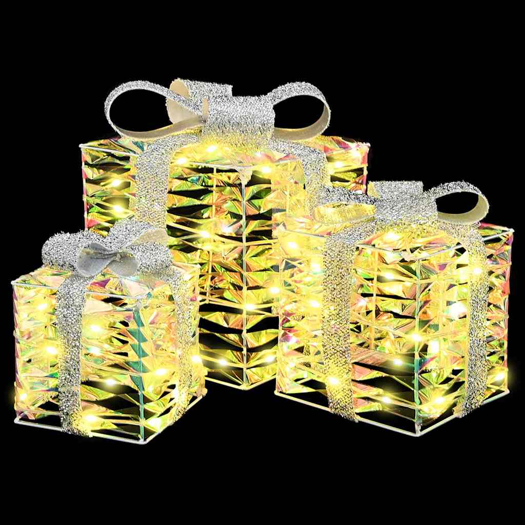 Dovanų Dėžė su 60 LED 3 pcs Šilta balta 20 x 20 x 20 cm PET
