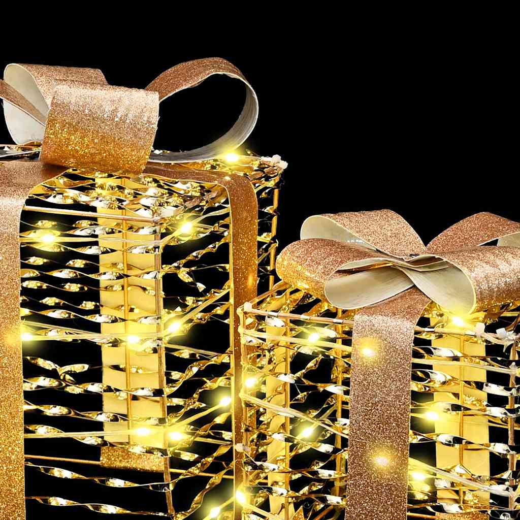 Dāvanu kaste ar 60 LED 3 gab. Silti balta 20 x 20 x 20 cm PET