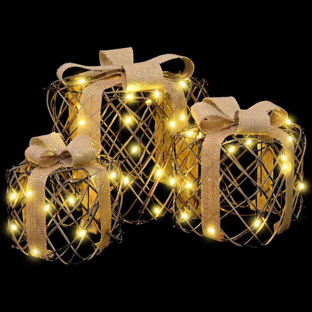 Apšviesta Kalėdinė Dovana 3 vnt. 150 LED Šilta balta