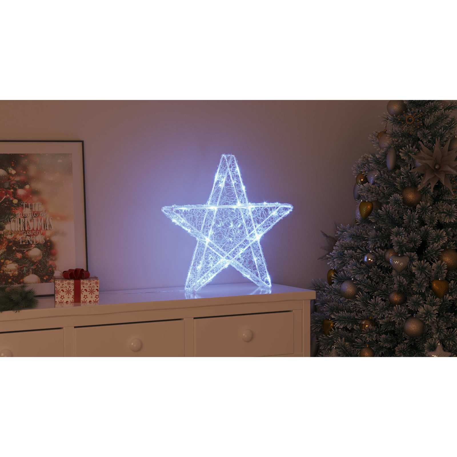 3D žvaigždė su 50 LED Šalta balta 55 x 53.5 x 10 cm Akrilas