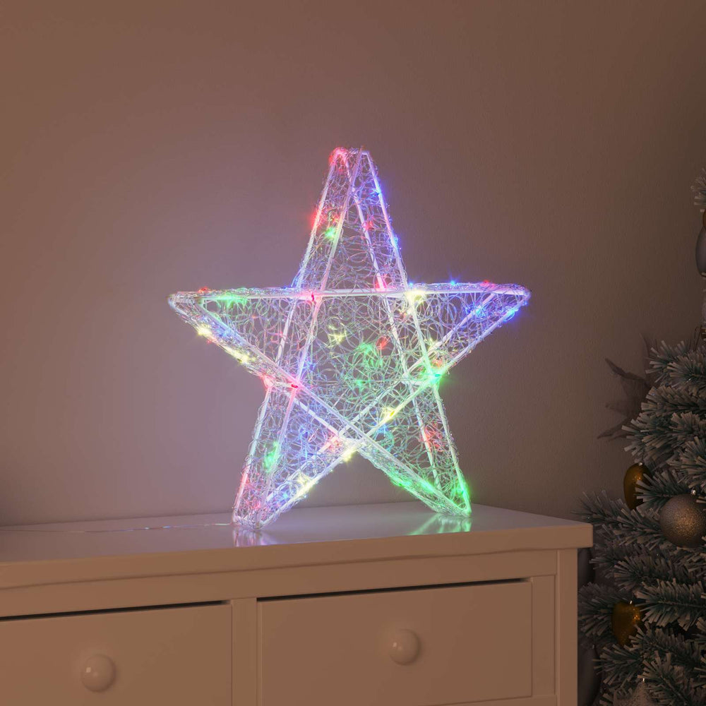 3D žvaigždė su 50 LED Įvairiaspalvis 55 x 53.5 x 10 cm Akrilas
