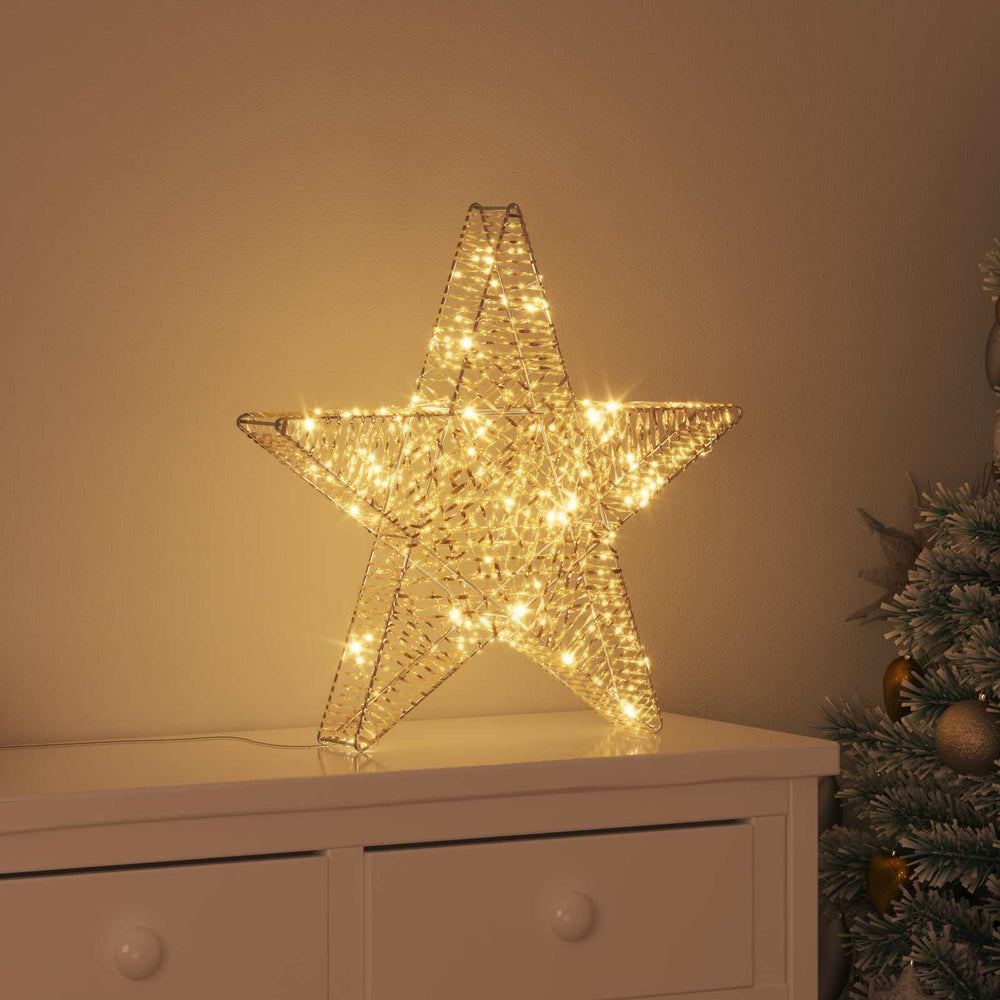 3D žvaigždė su 50 LED Šilta balta 55 x 52.5 x 9 cm PET