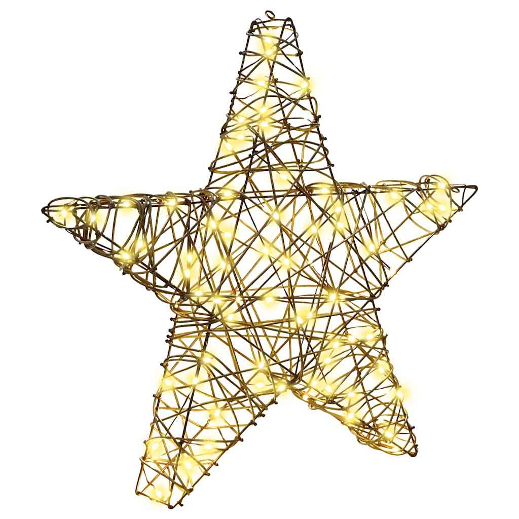 3D zvaigzne ar 50 silti baltām LED diodēm 55 x 52.5 x 9 cm Rotangpalma