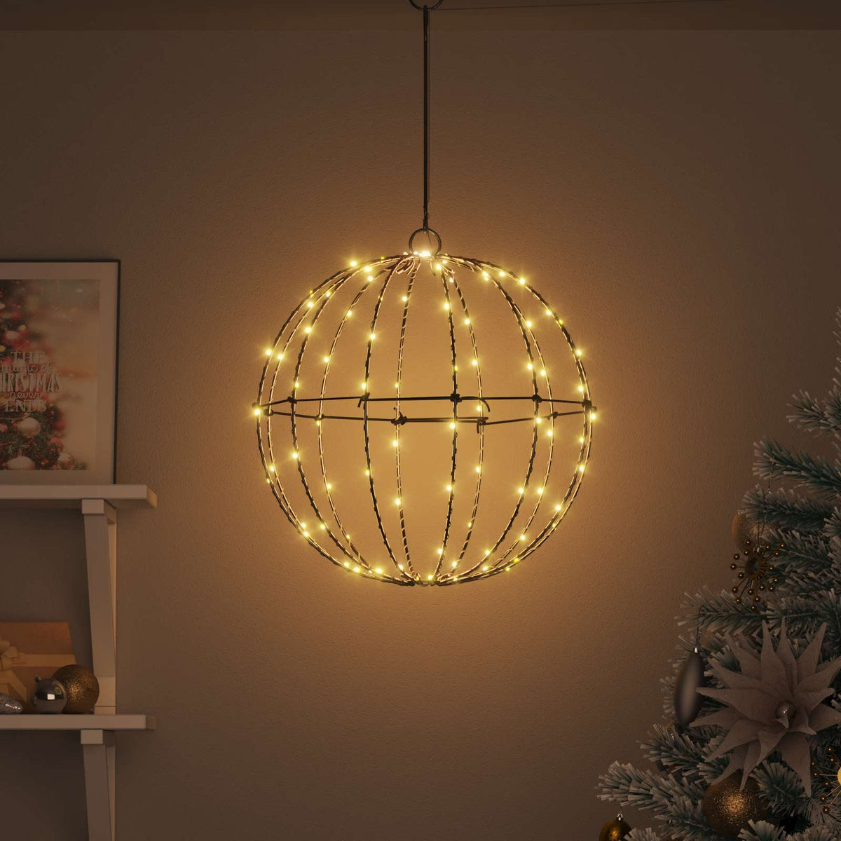 Dovana Šilta balta 40 x 40 x 42 cm Metalas 120 LED