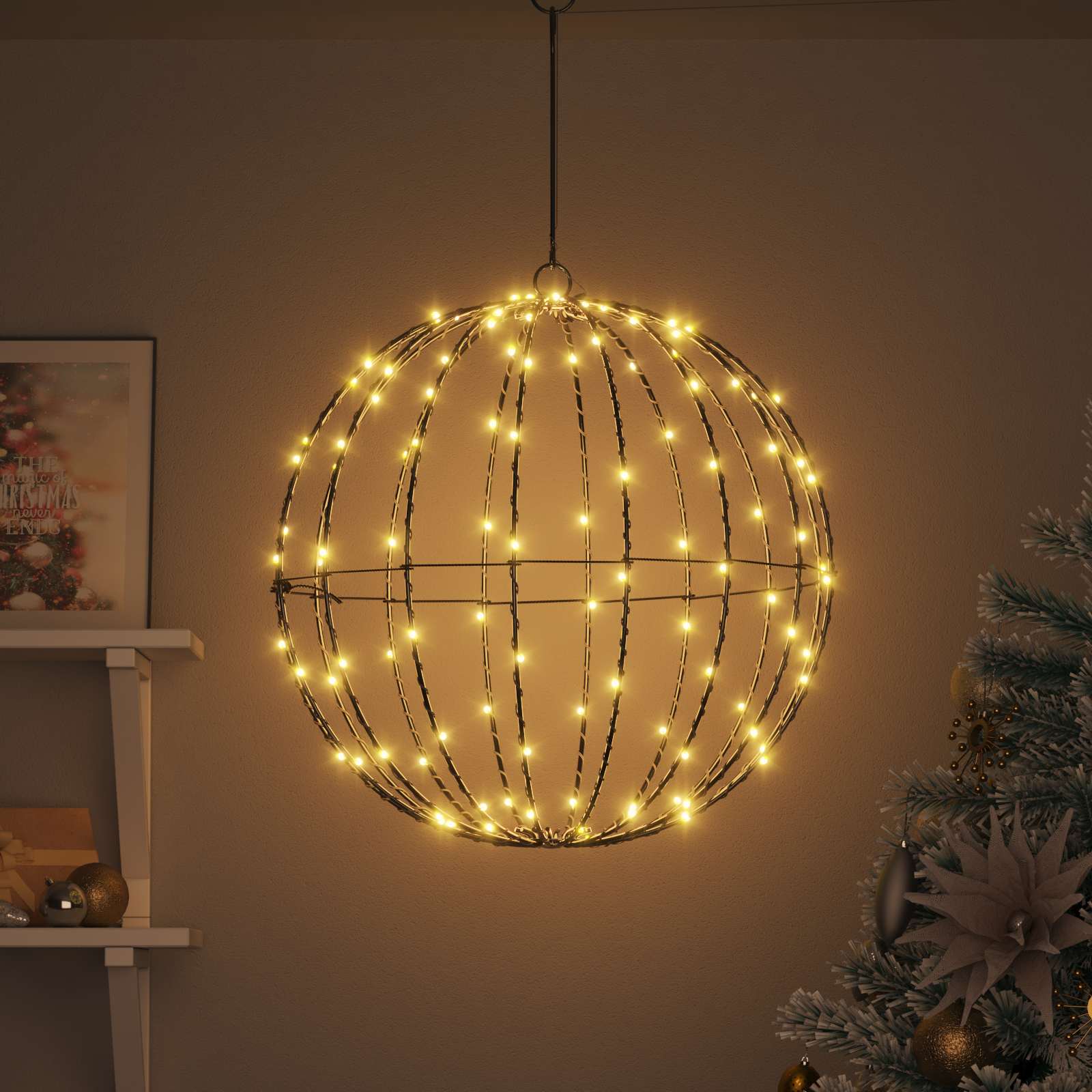Gift with 160 LED Warm white 50.5 x 50.5 x 52 cm metal