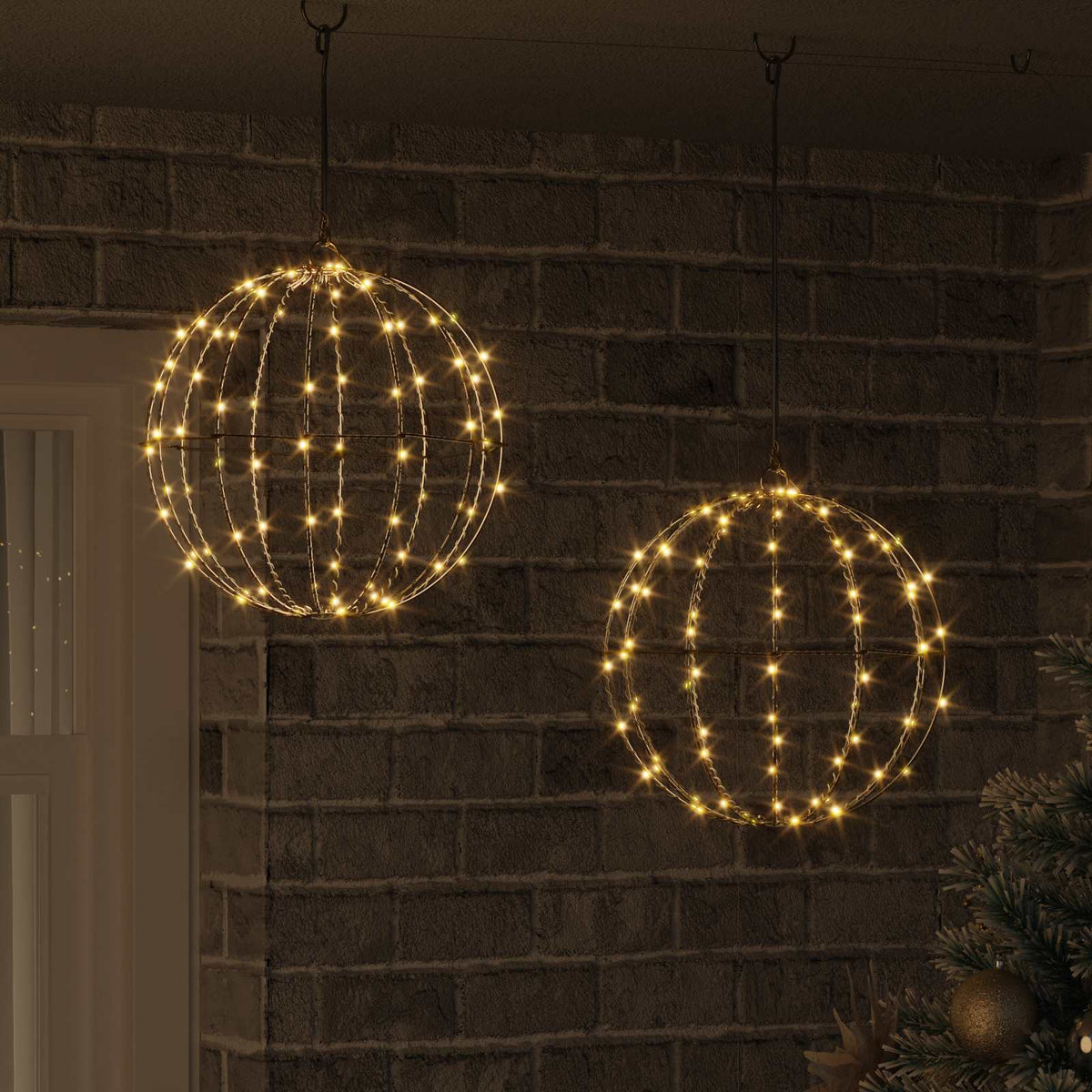 Dovana 2 vnt. Šilta balta 30 x 30 x 32 cm Metalas 192 LED