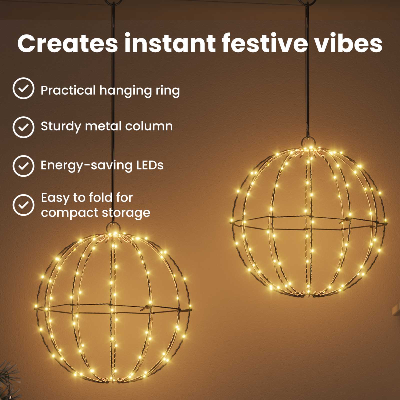 Dovana su 192 LED 2 pcs Šilta balta 30 x 30 x 32 cm metalas