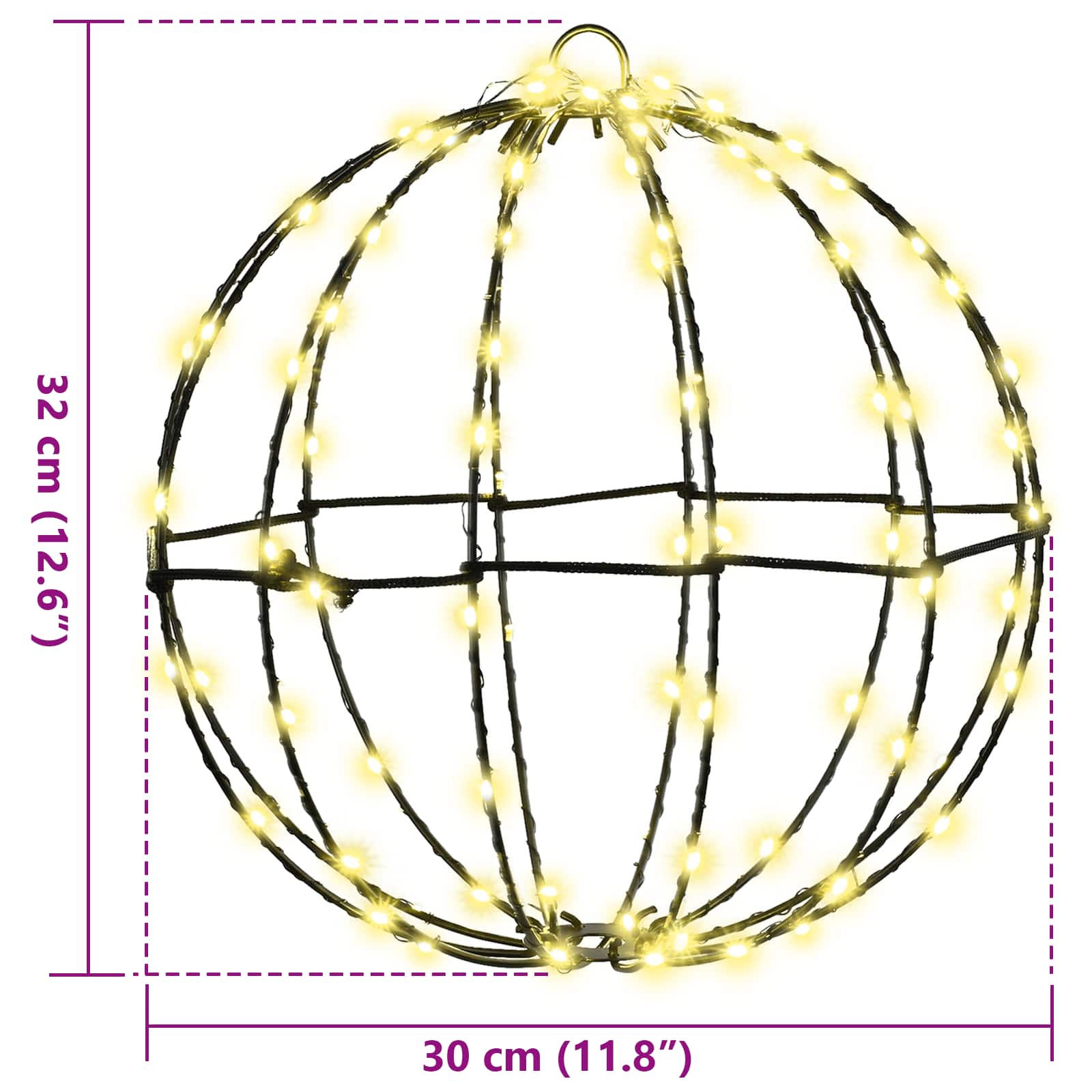 Dovana su 192 LED 2 pcs Šilta balta 30 x 30 x 32 cm metalas