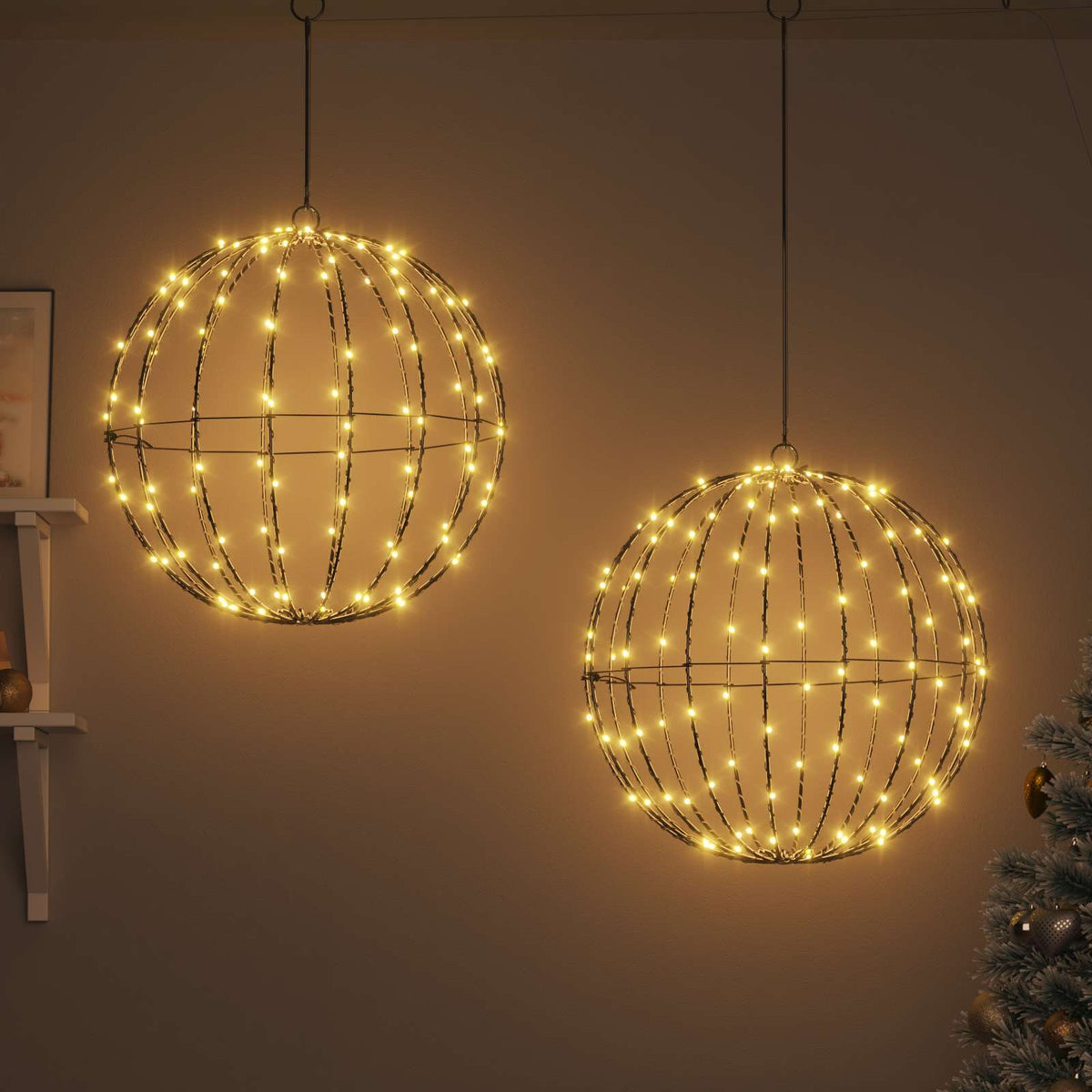 Dovana 2 vnt. Šilta balta 50 x 50 x 52 cm Metalas 320 LED