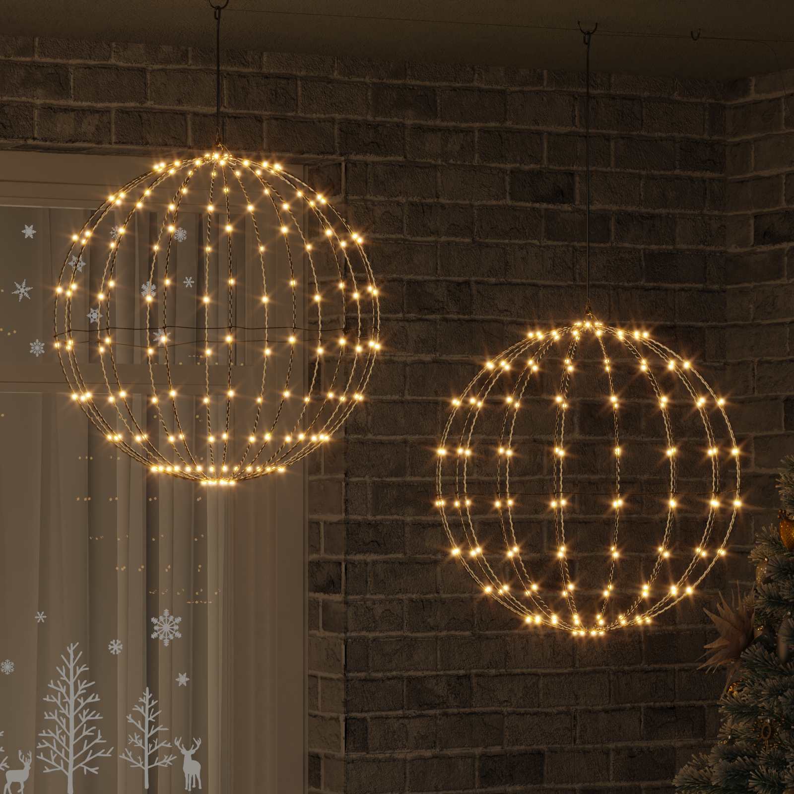 Dovana su 384 LED 2 pcs Šilta balta 59,5 x 59,5 x 63 cm metalas