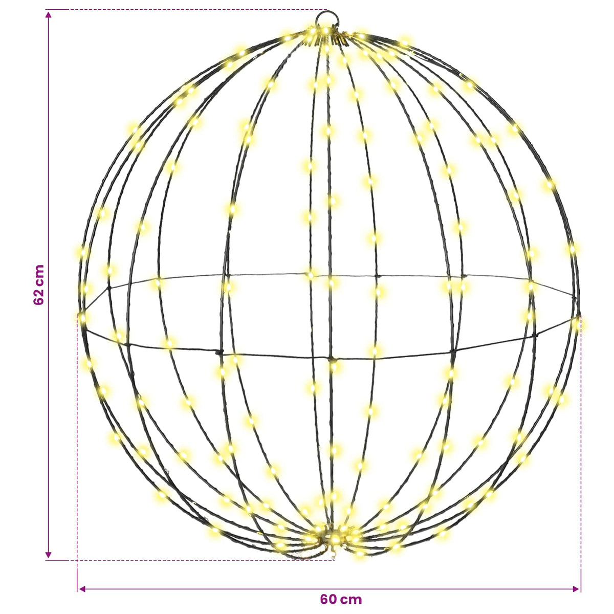 Dovana 2 vnt. Šilta balta 60 x 60 x 62 cm Metalas 384 LED