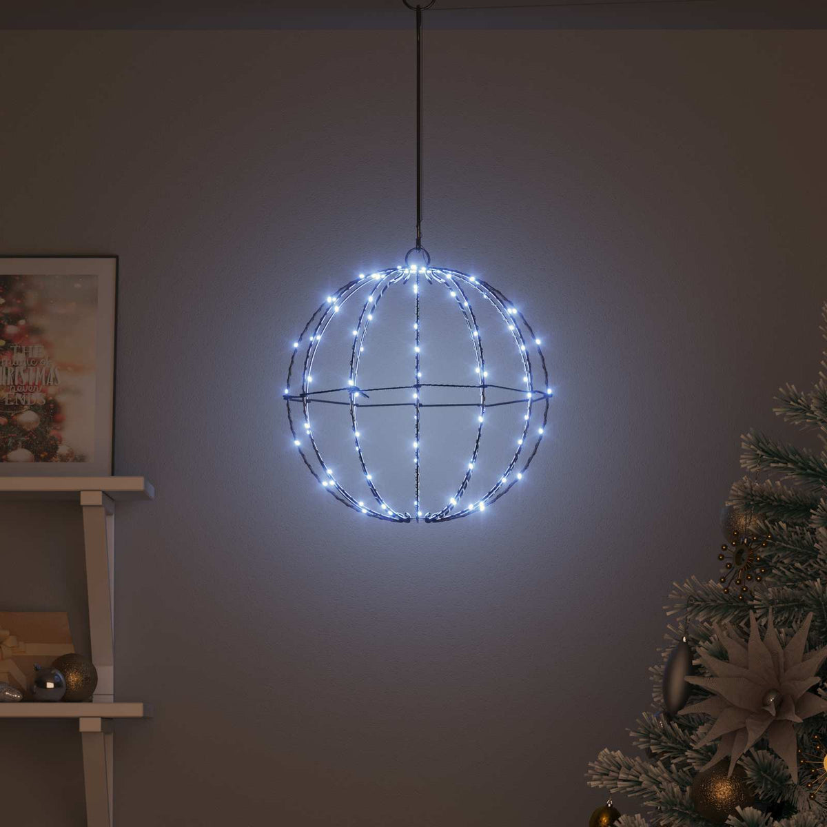 Dovana Šalta balta 30 x 30 x 32 cm Metalas 96 LED