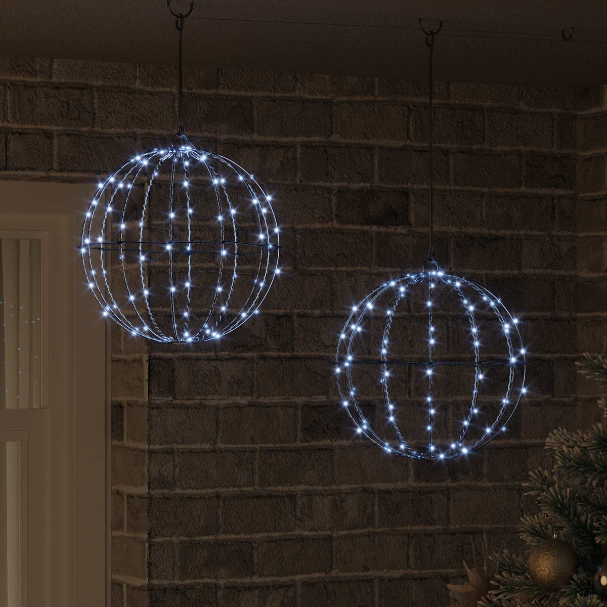 Dovana 2 vnt. Šalta balta 30 x 30 x 32 cm Metalas 192 LED