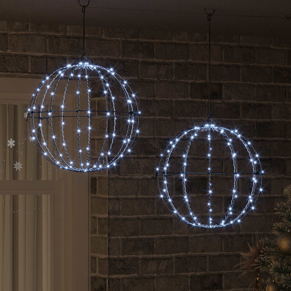 Dovana 2 vnt. Šalta balta 40 x 40 x 42 cm Metalas 192 LED