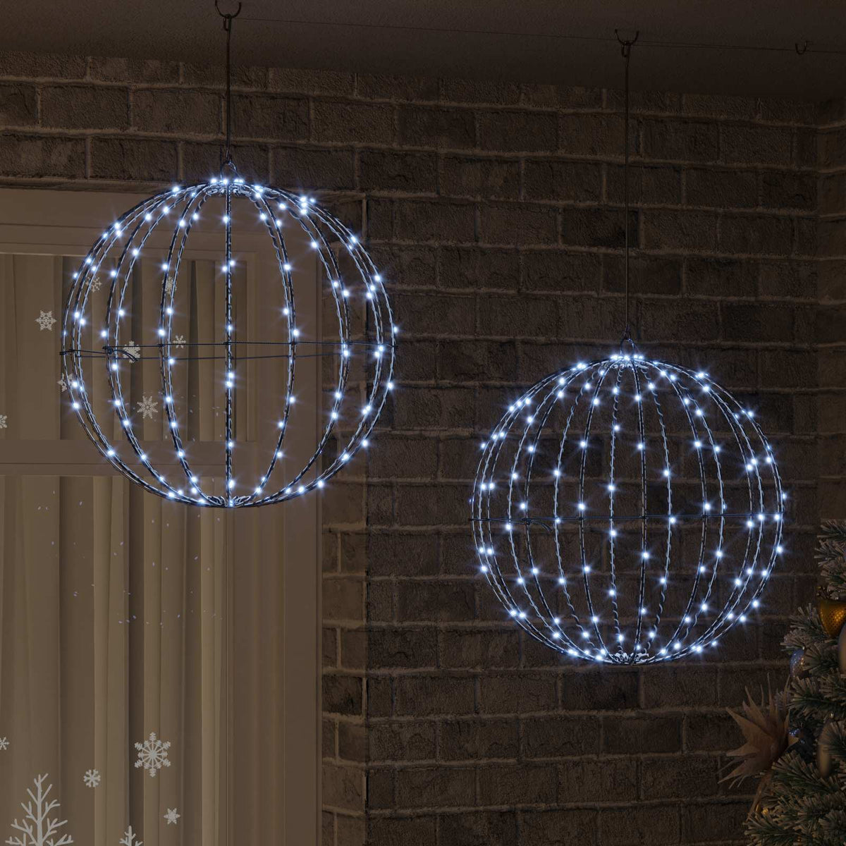 Dovana 2 vnt. Šalta balta 50 x 50 x 52 cm Metalas 320 LED