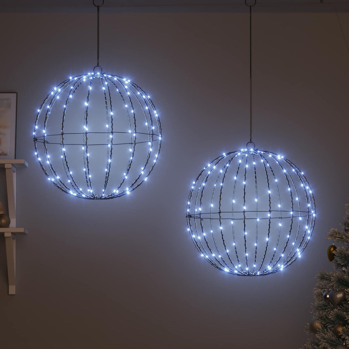 Dovana 2 vnt. Šalta balta 50 x 50 x 52 cm Metalas 320 LED