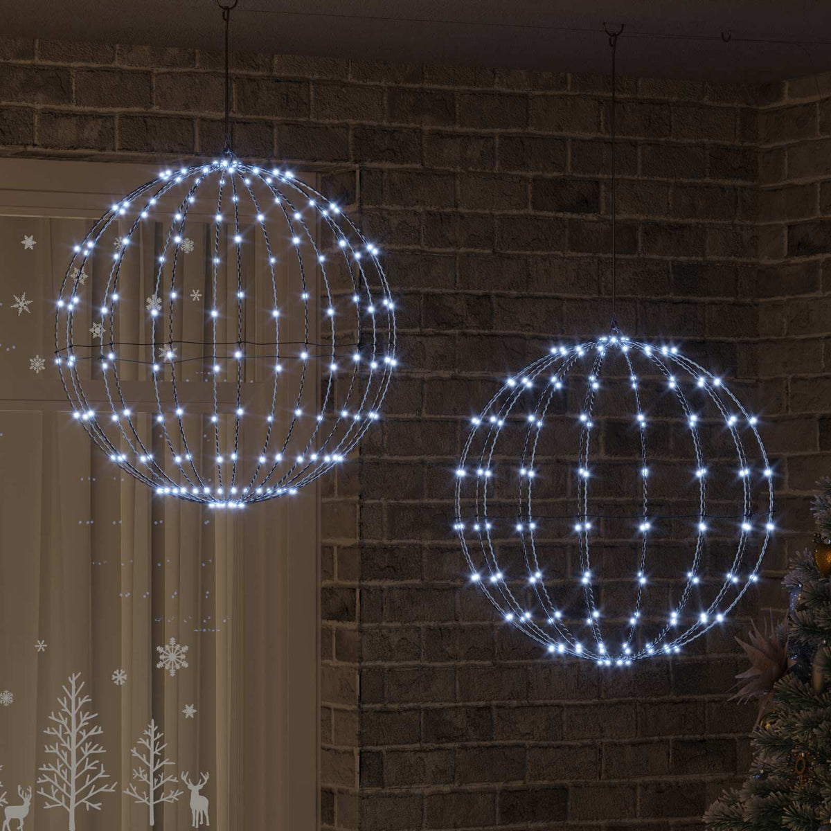 Dovana 2 vnt. Šalta balta 60 x 60 x 62 cm Metalas 384 LED