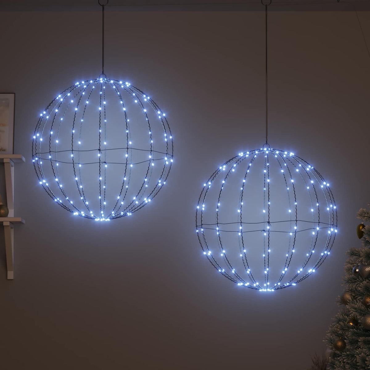 Dovana 2 vnt. Šalta balta 60 x 60 x 62 cm Metalas 384 LED