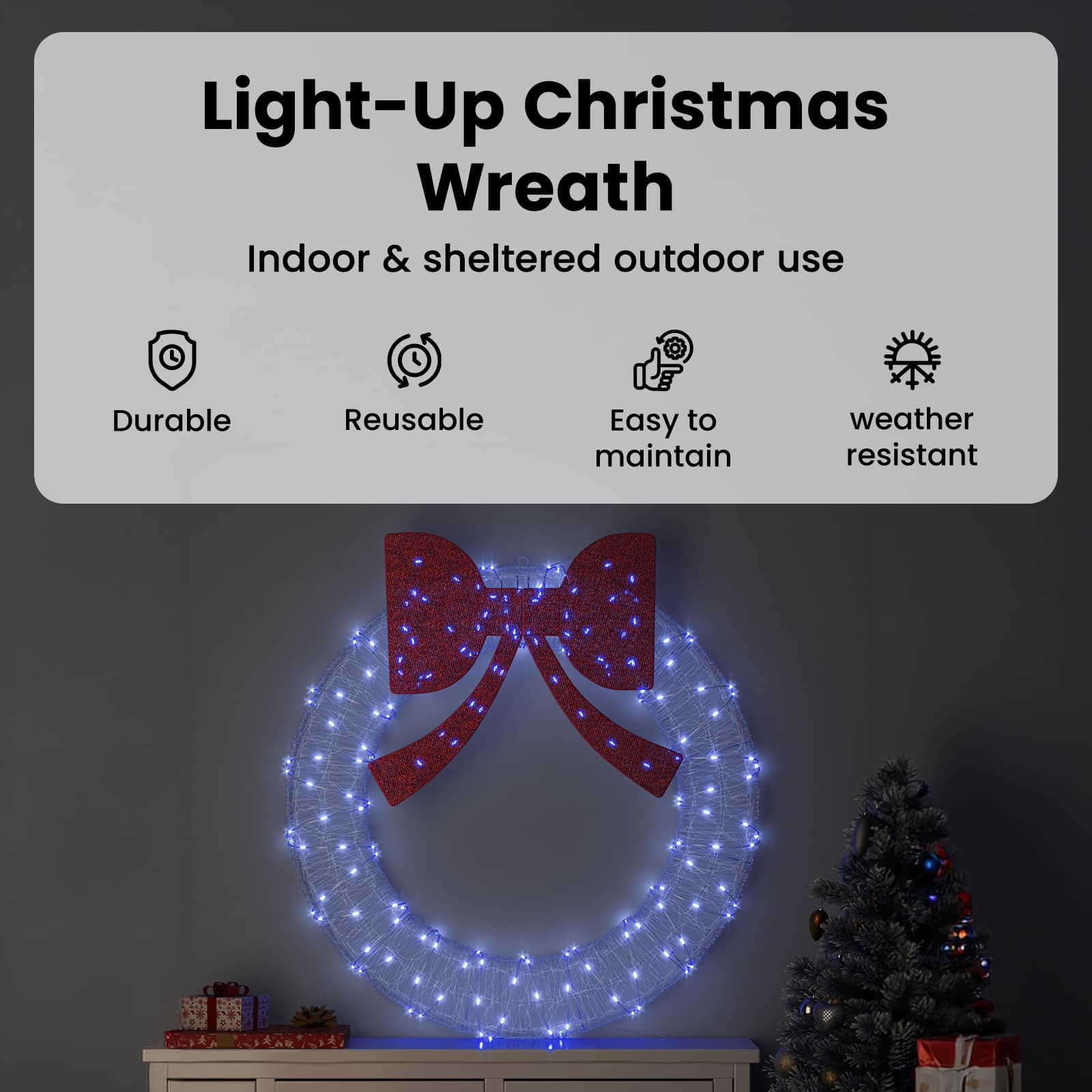 Vainikas su 150 LED Mėlyna 120 cm Akrilas