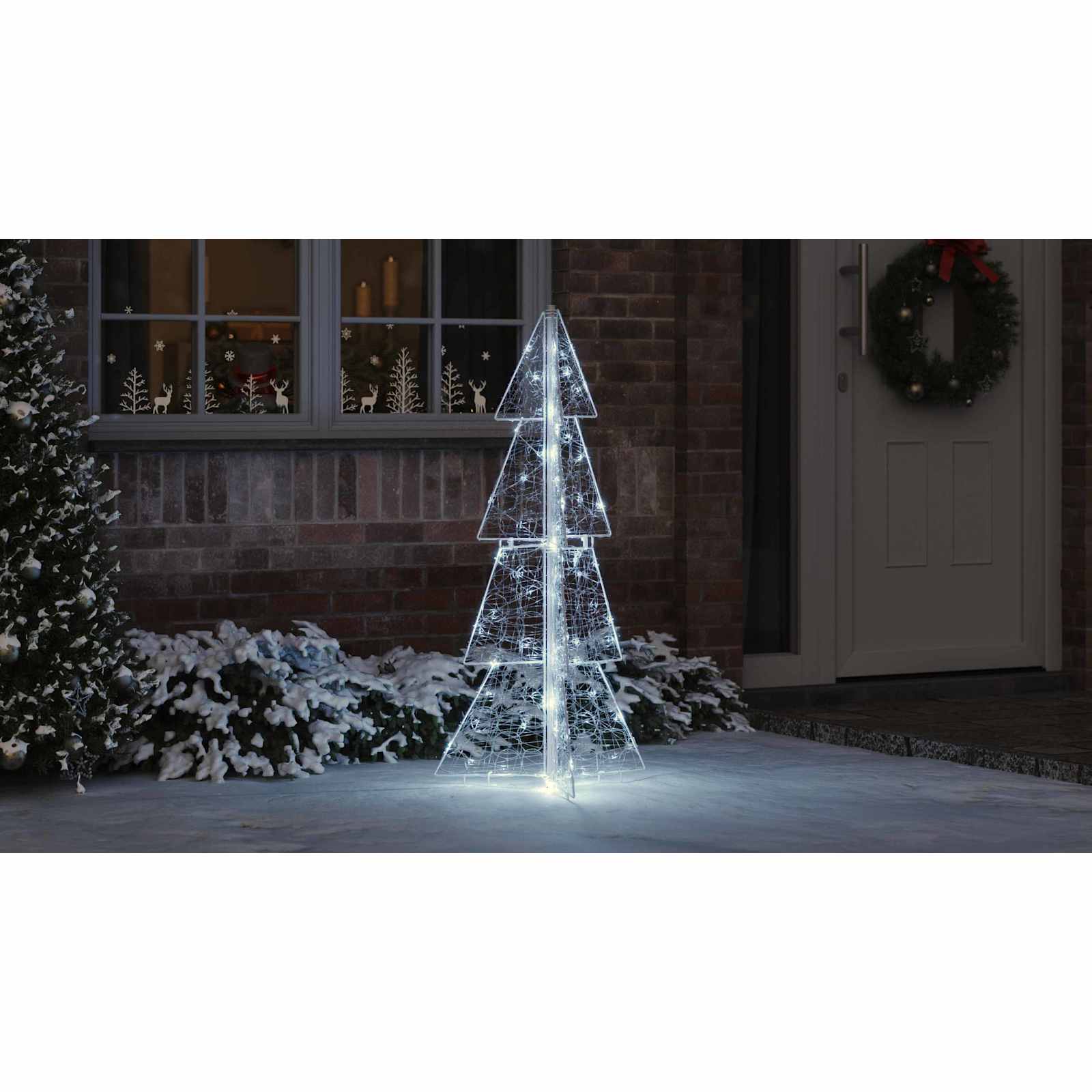 Kalėdų eglutė su 100 LED Šaltai balta 120 cm Akrilas
