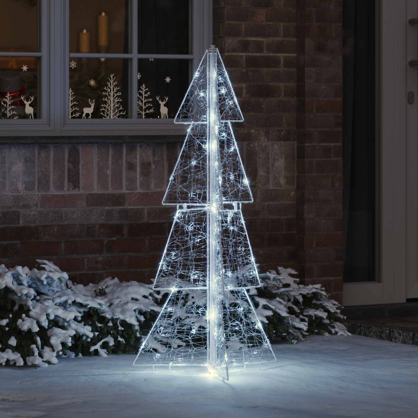 Kalėdų eglutė su 100 LED Šaltai balta 120 cm Akrilas