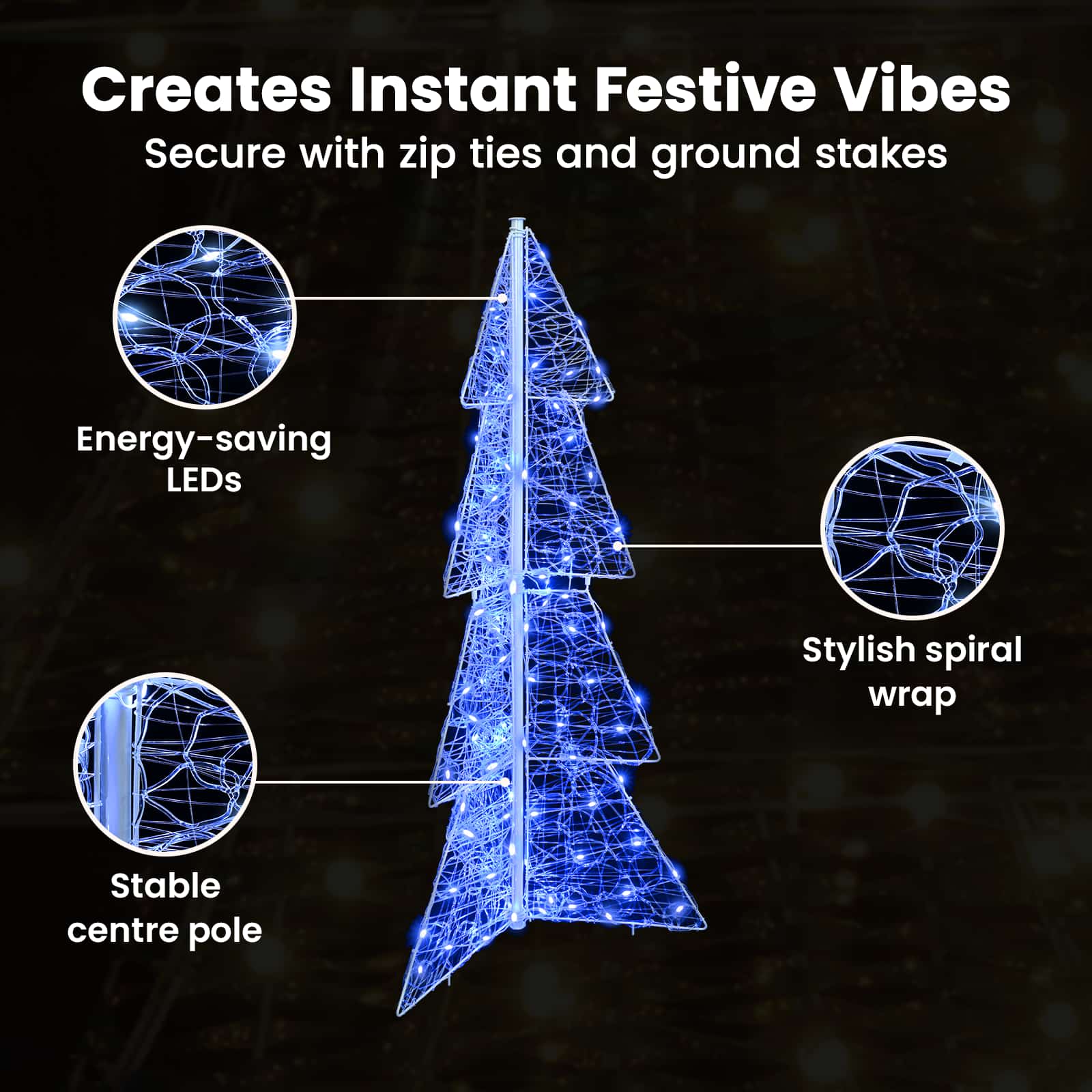 Christmas Tree with 100 LED Blue 120 cm Acrylic