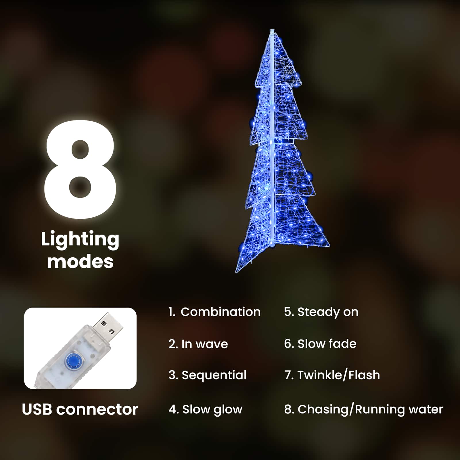 Christmas Tree with 100 LED Blue 120 cm Acrylic