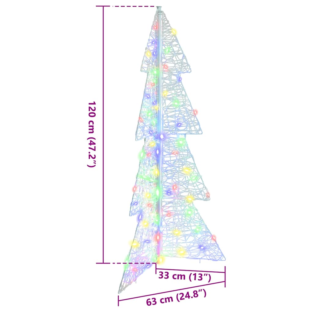Kalėdų eglutė su 100 LED Įvairiaspalvis 120 cm Akrilas