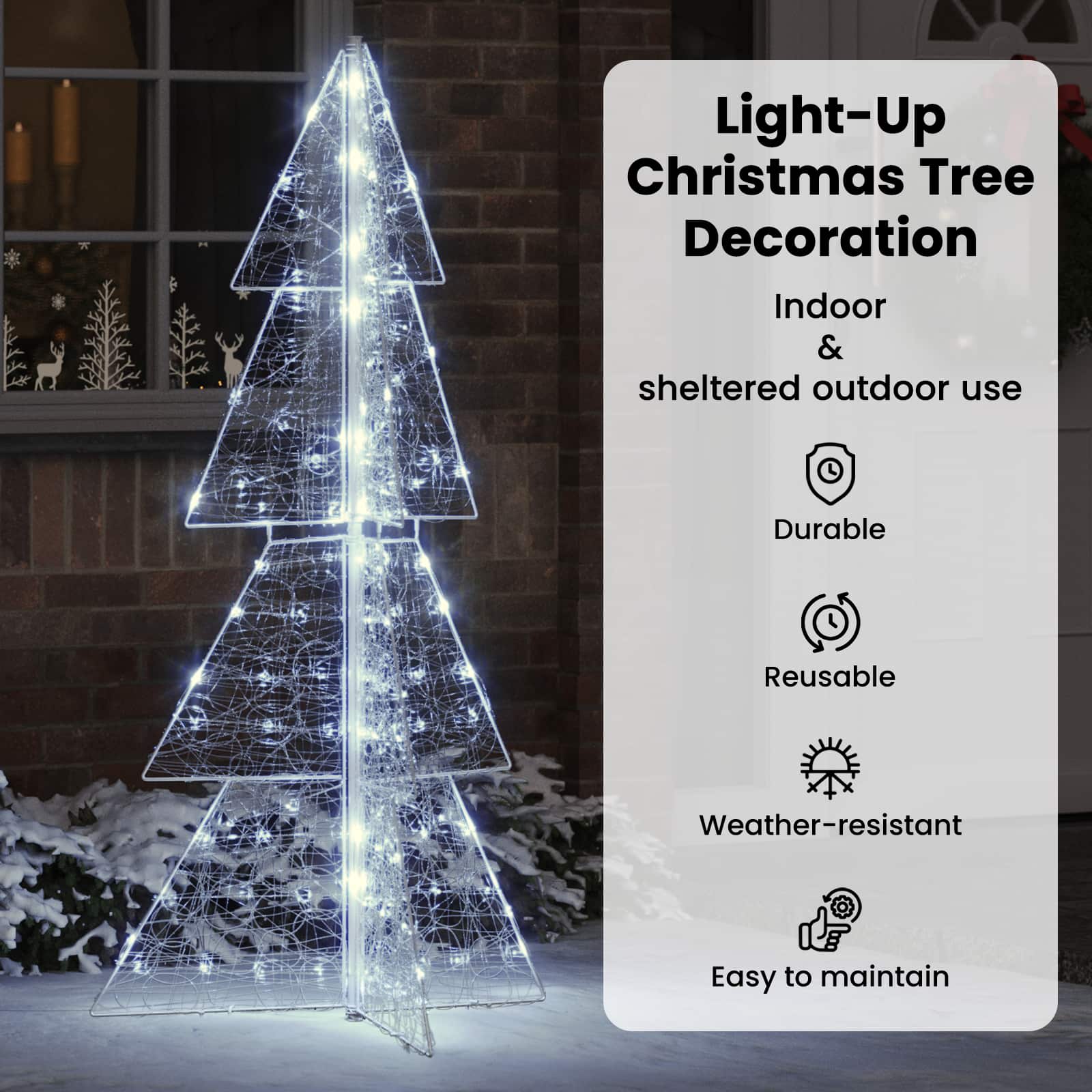 Christmas Tree with 160 LED Cold White 150 cm Acrylic
