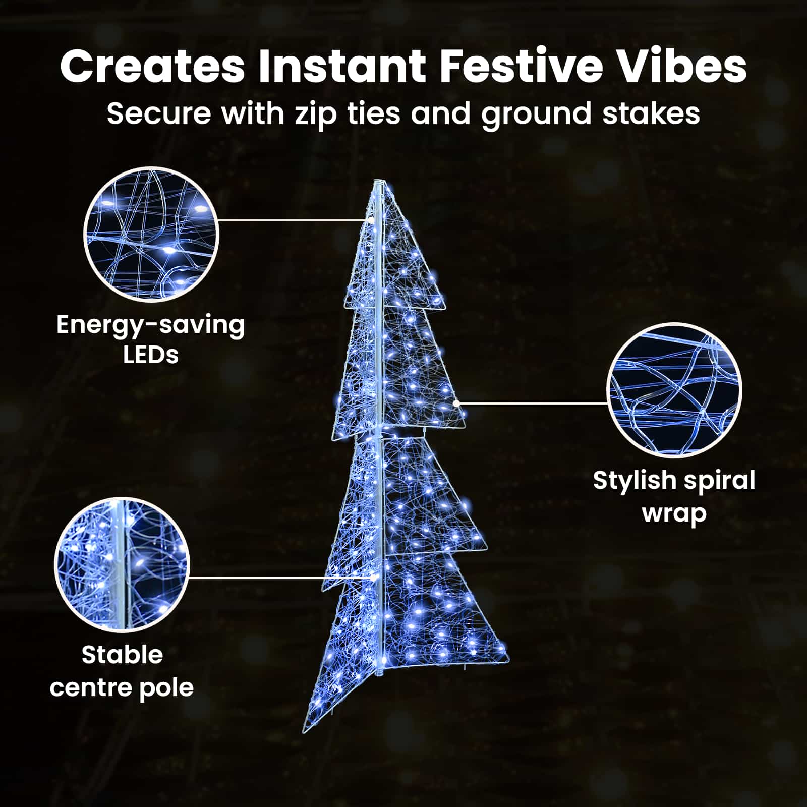 Christmas Tree with 160 LED Cold White 150 cm Acrylic