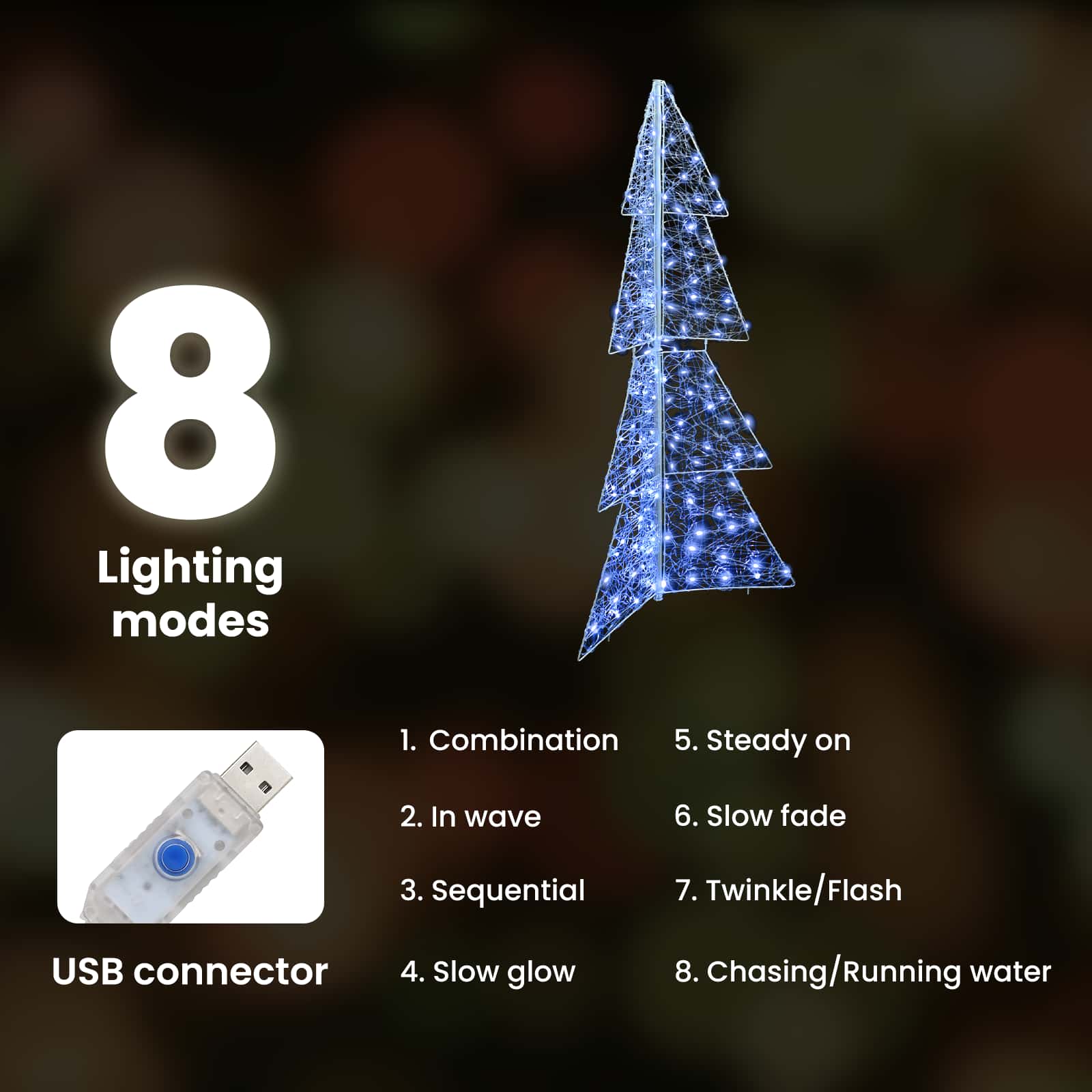 Christmas Tree with 160 LED Cold White 150 cm Acrylic
