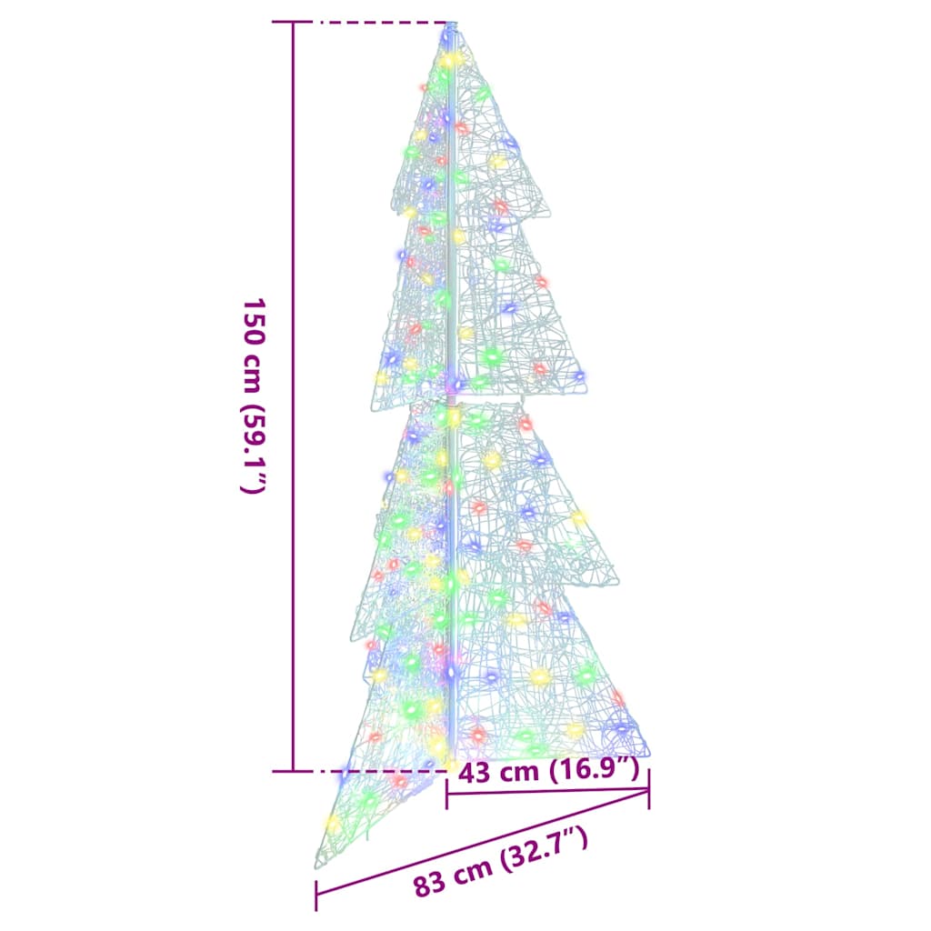 Christmas tree with 160 LED Multicolor 150 cm Acrylic