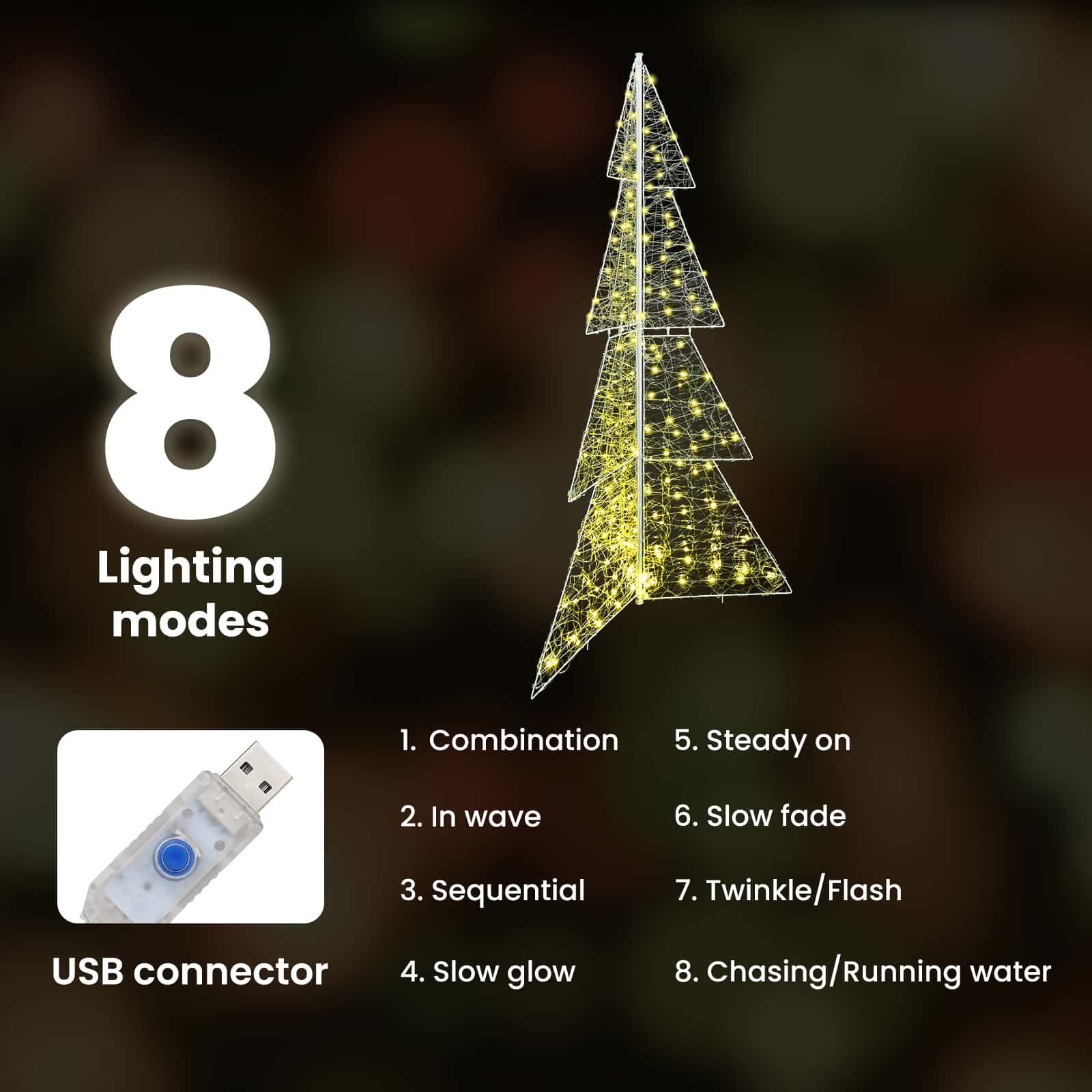 Kalėdų eglutė su 240 LED Šilta balta 180 cm Akrilas