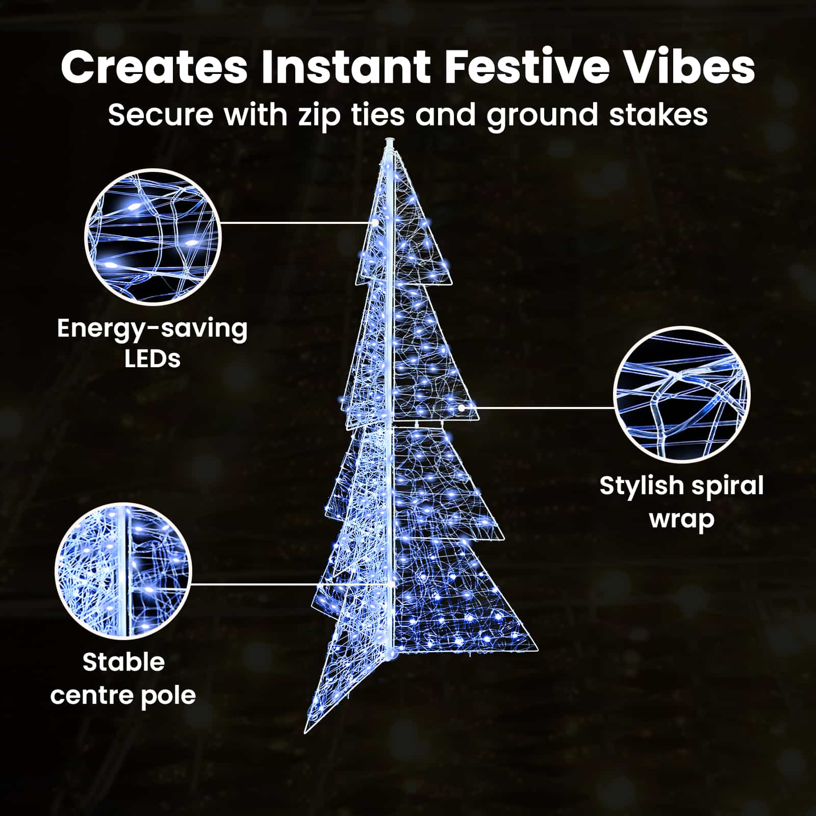 Christmas tree with 240 LED Cold white 180 cm Acrylic
