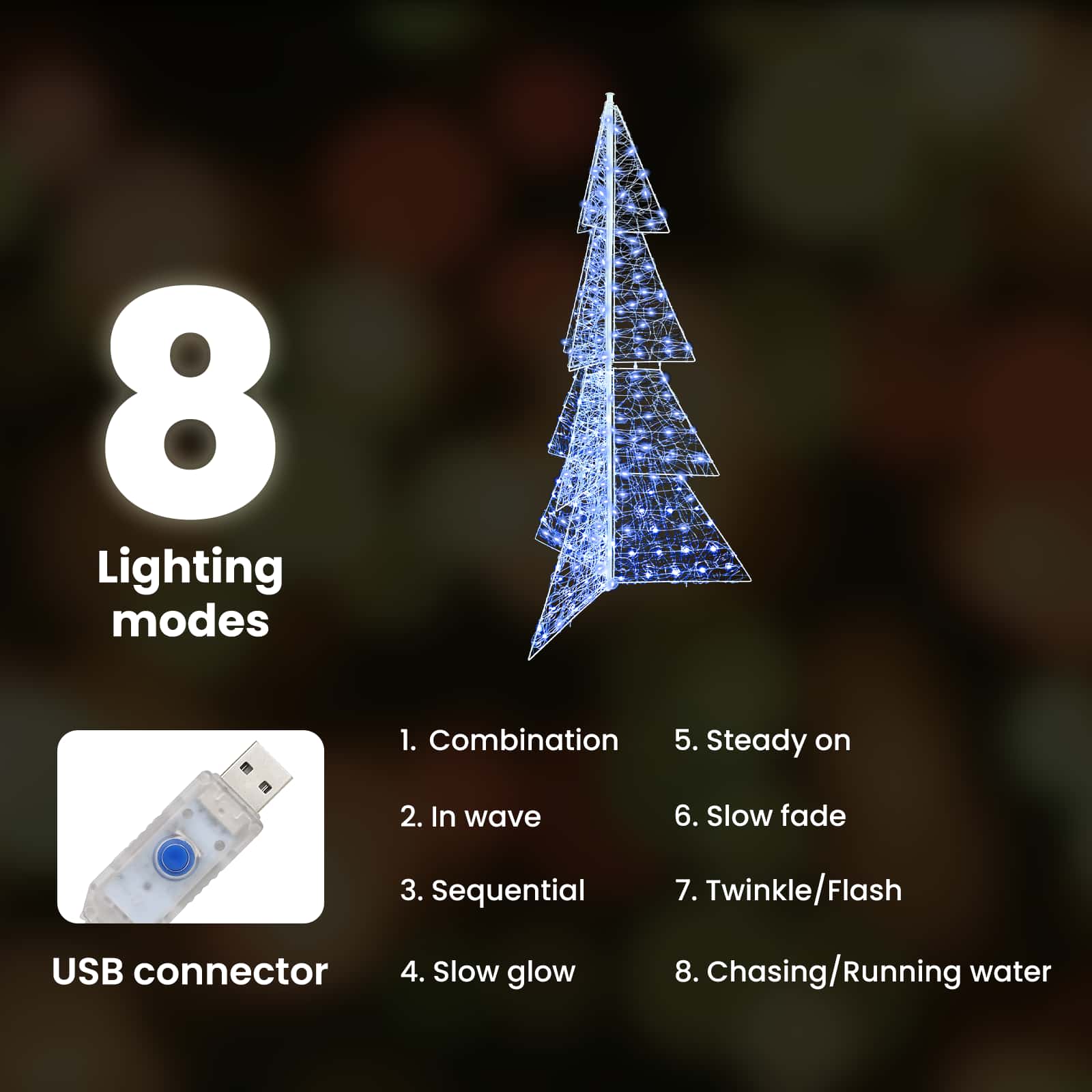 Christmas tree with 240 LED Cold white 180 cm Acrylic