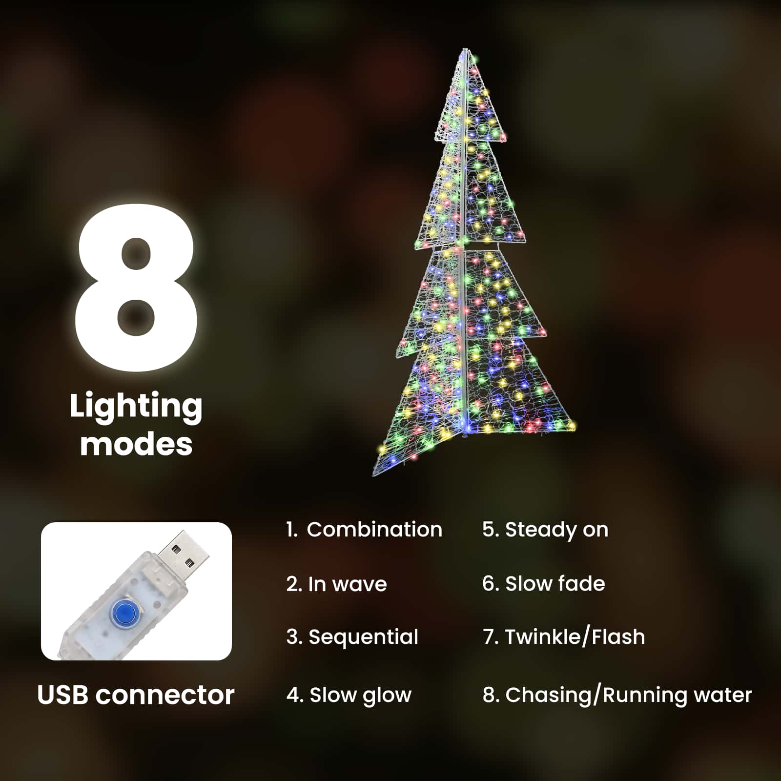 Kalėdų eglutė su 240 LED Įvairiaspalvis 180 cm Akrilas