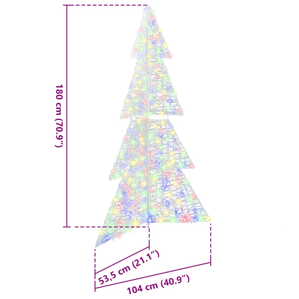 Kalėdų eglutė su 240 LED Įvairiaspalvis 180 cm Akrilas