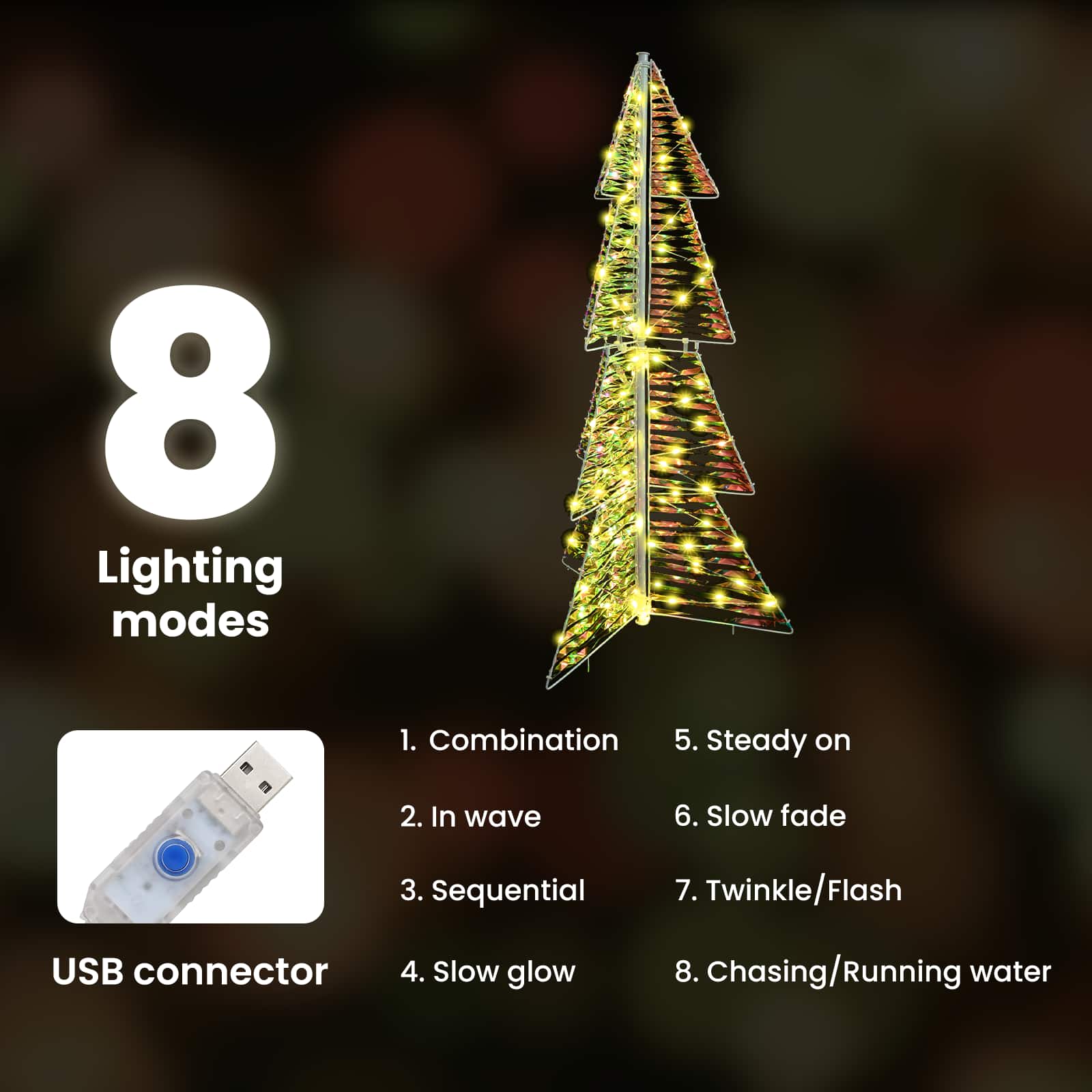 Kalėdų eglutė su 100 LED Šilta balta 120 cm PET