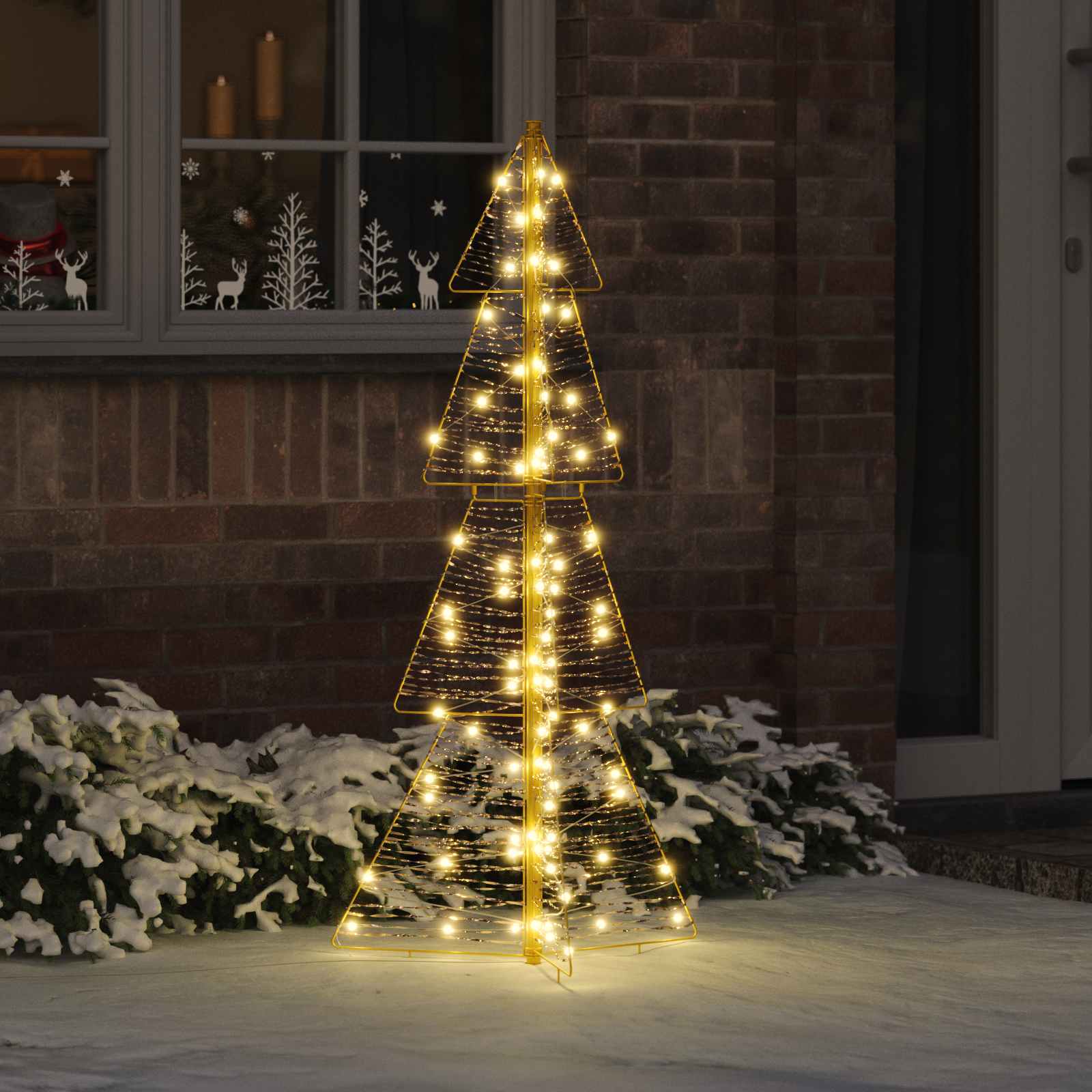 Ziemassvētku eglīte ar 100 LED silti baltām 120 cm PET