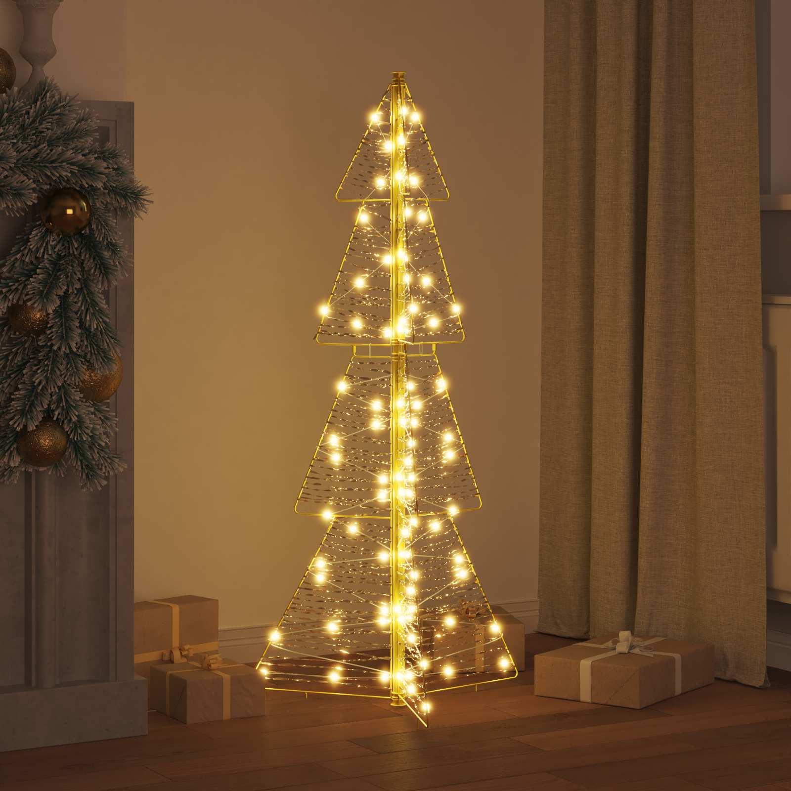 Ziemassvētku eglīte ar 100 LED silti baltām 120 cm PET