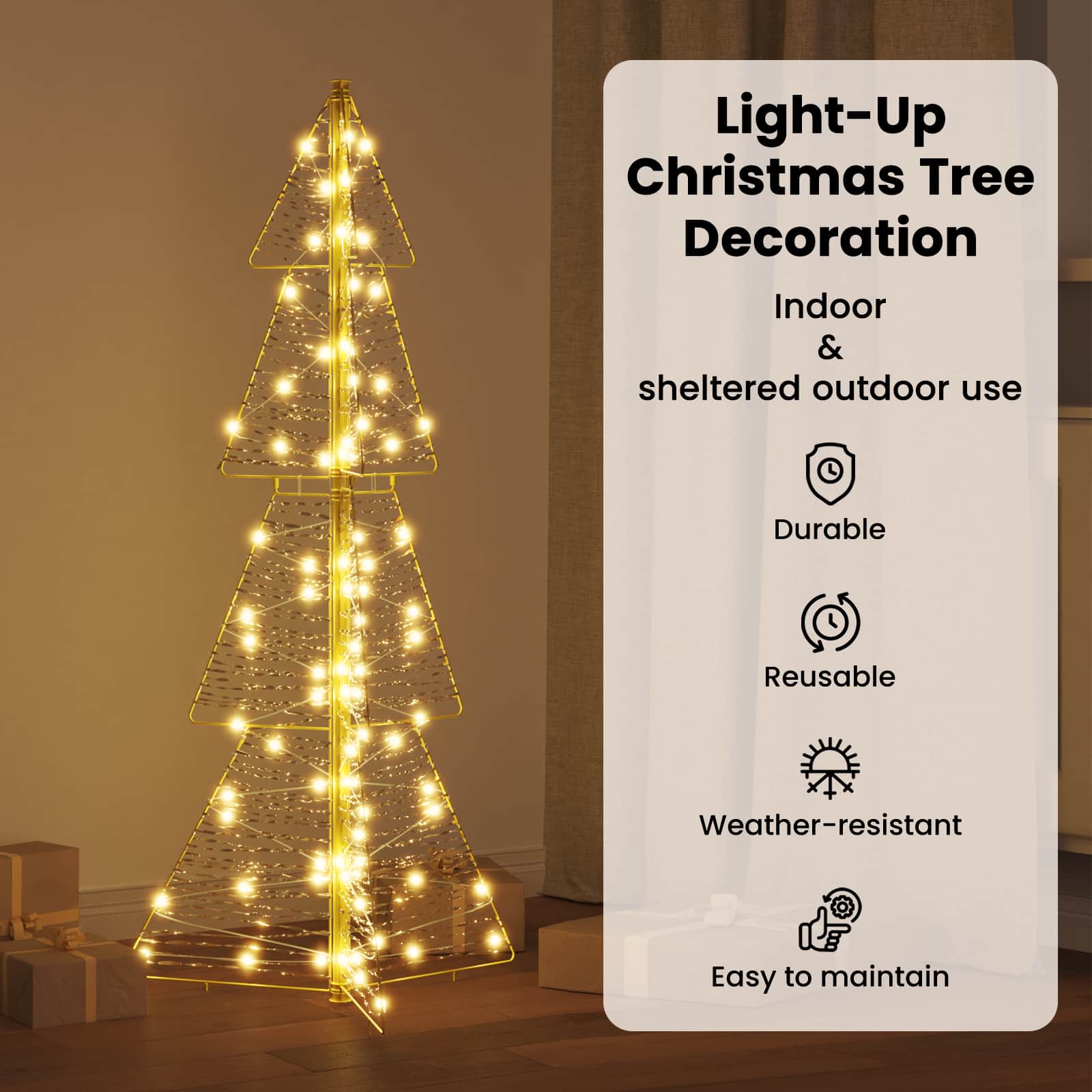 Kalėdų eglutė su 100 LED Šilta balta 120 cm PET