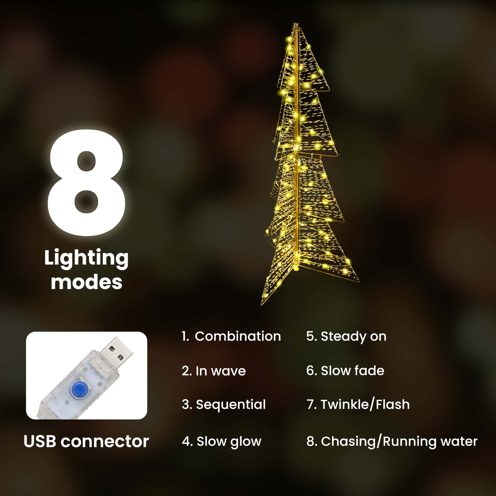 Kalėdų eglutė su 100 LED Šilta balta 120 cm PET