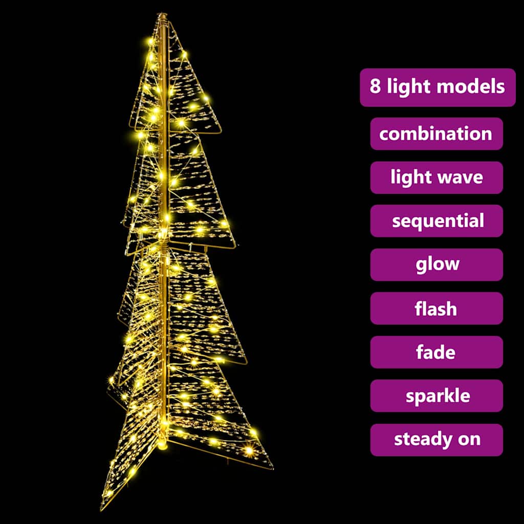 Ziemassvētku eglīte ar 100 LED silti baltām 120 cm PET