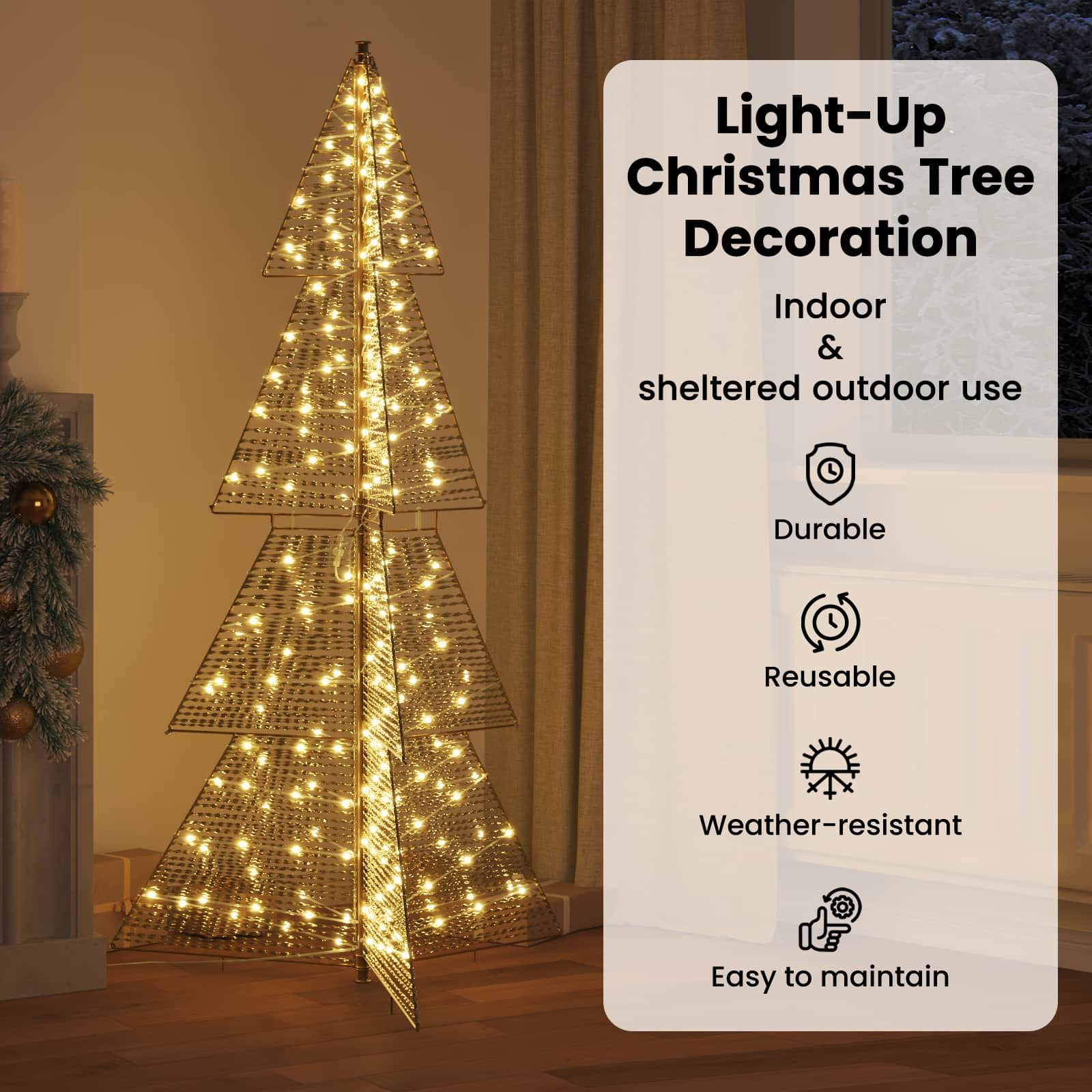 Kalėdų eglutė su 240 LED Šilta balta 180 cm PET