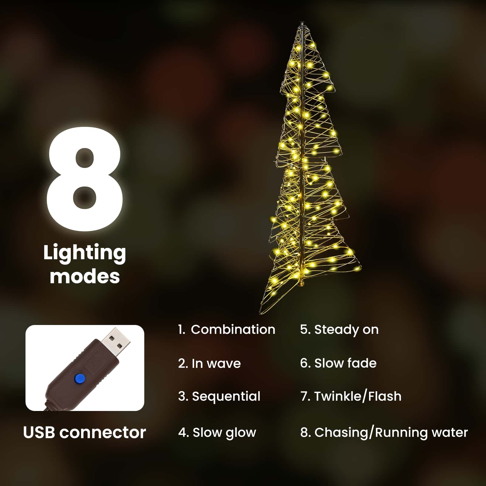 Kalėdų eglutė su 100 LED Šilta balta 120 cm Ratanas