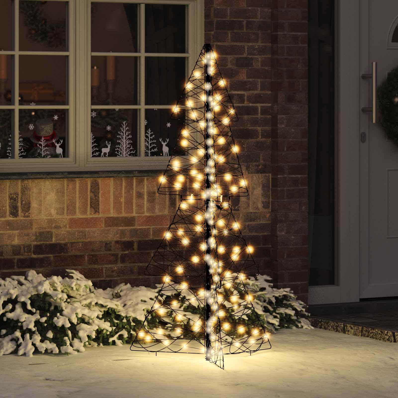 Kalėdų eglutė su 160 LED Šilta balta 150 cm Ratanas