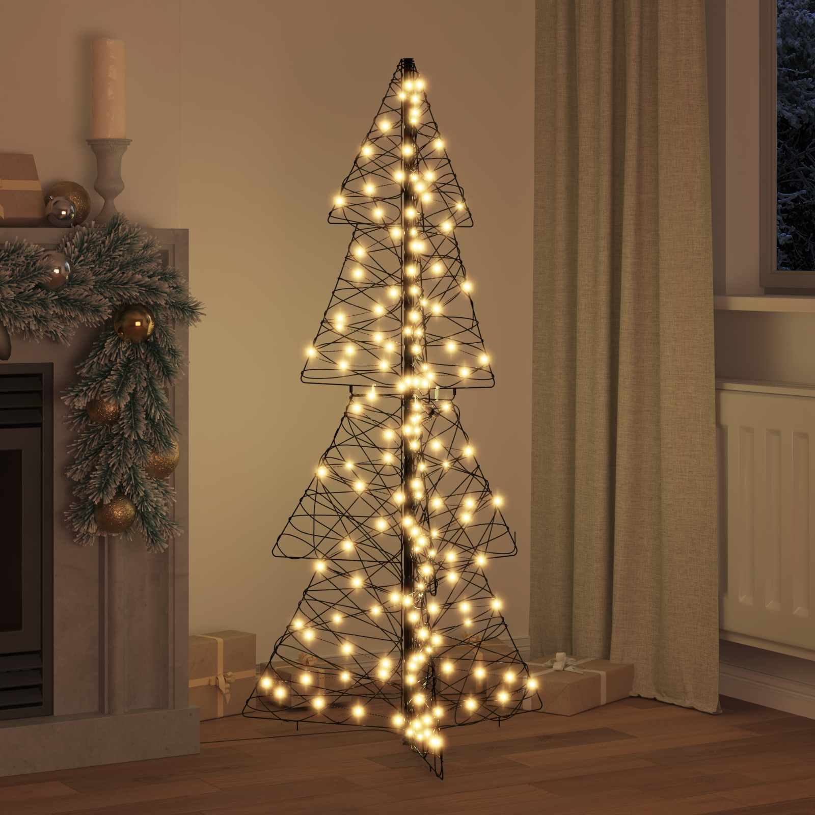 Kalėdų eglutė su 160 LED Šilta balta 150 cm Ratanas