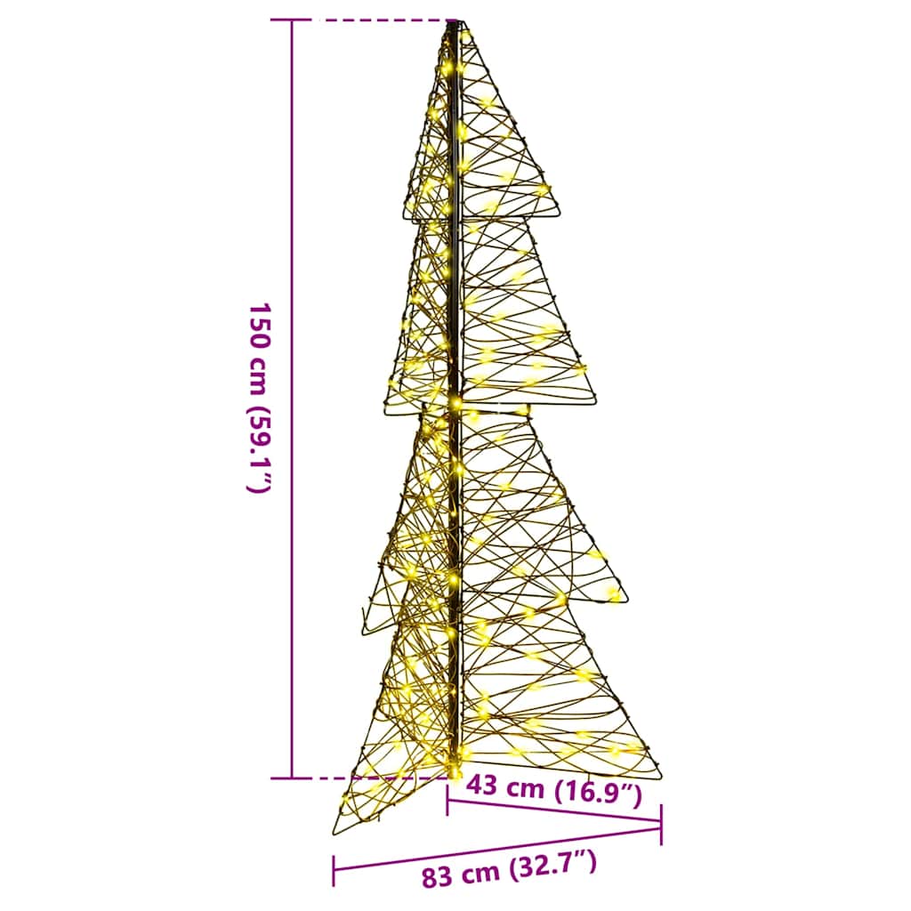 Kalėdų eglutė su 160 LED Šilta balta 150 cm Ratanas