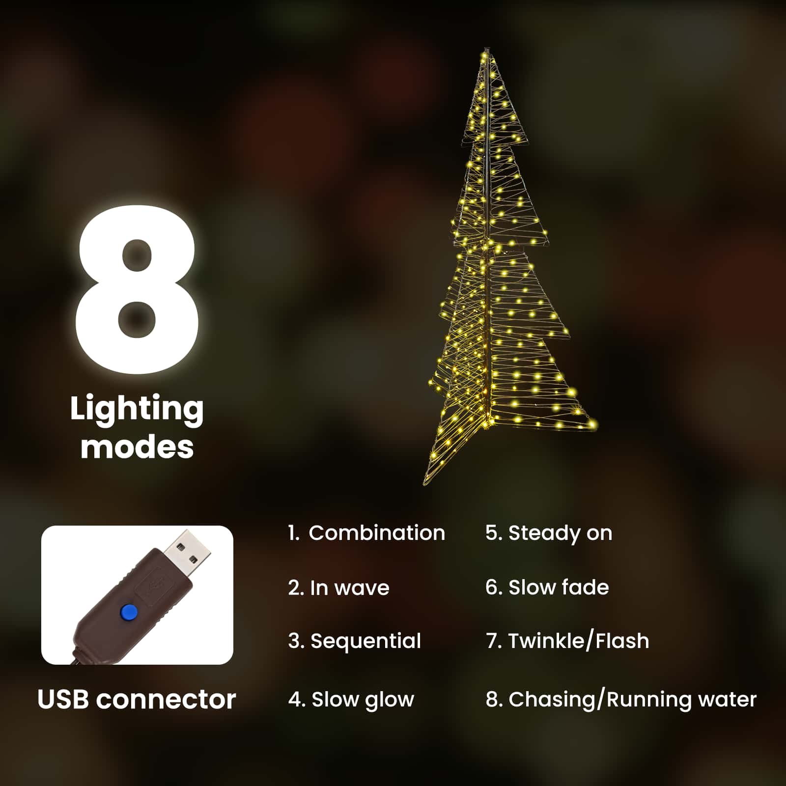 Ziemassvētku eglīte ar 240 LED silti baltām 180 cm rotangpalma